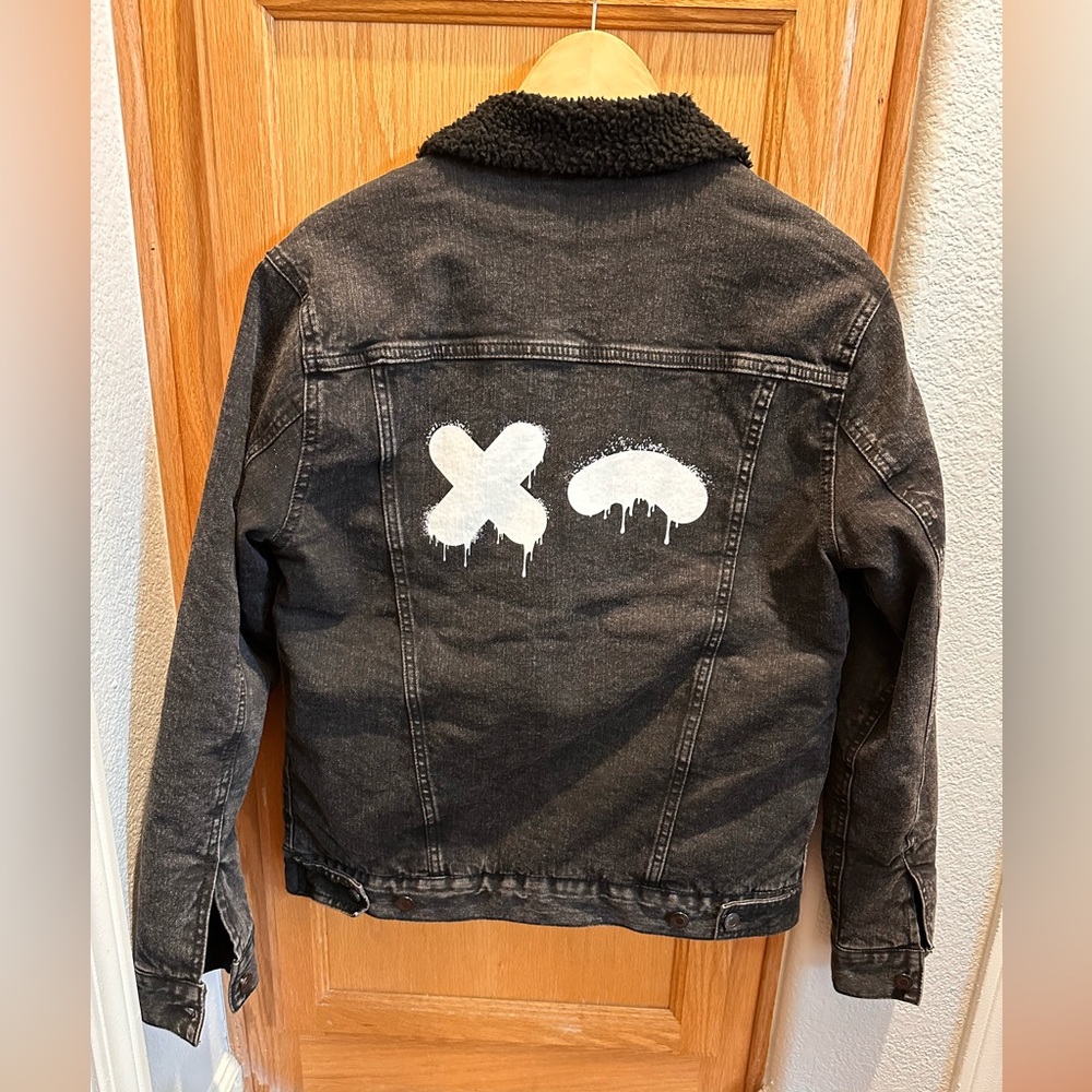 Rumble Boxing Wink Black Denim Jacket *RARE*